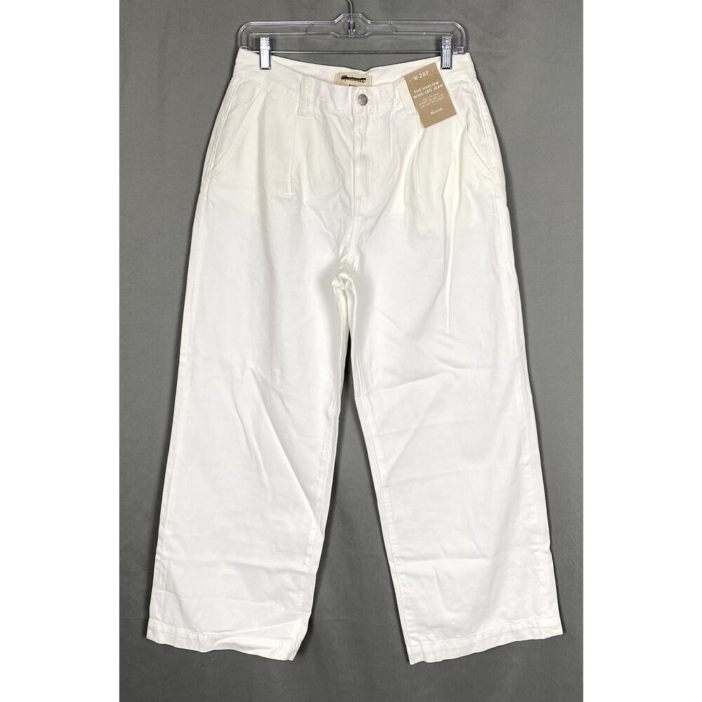 Madewell Jeans Pants Women 28P White Harlow Wide Leg Baggy Full Length NP607 NWT
